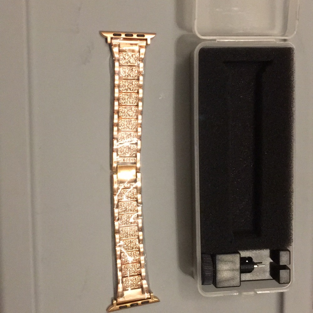 Jeweled watch band with adjuster